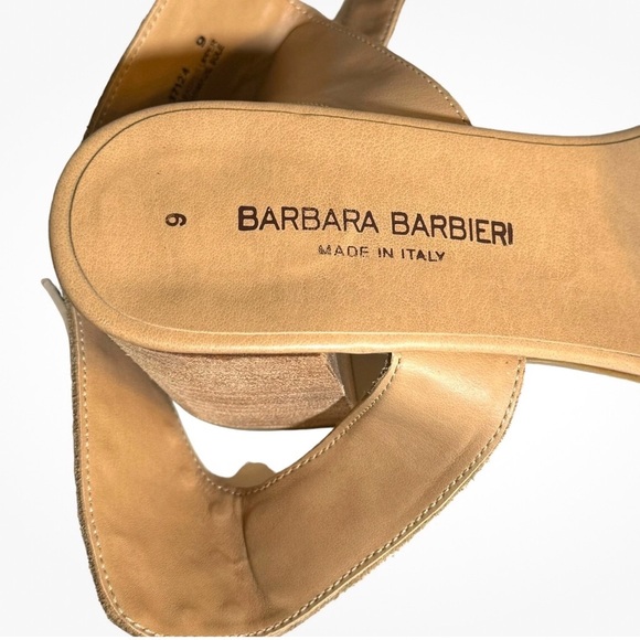 Barbara Barbieri Tan Block Heel Shoes with Perforated Straps 9 - Picture 7 of 8